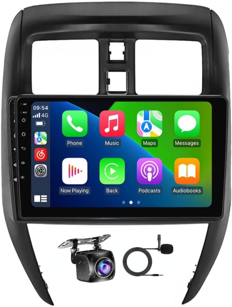 Fit Nissan Sunny Car Stereo Nissan Micra Versa Android Car Radio 2014-2020 With Apple Carplay Android Auto Wireless WiFi DSP FM&AM BT AHD Camera Included (2+32GB Carplay (A)