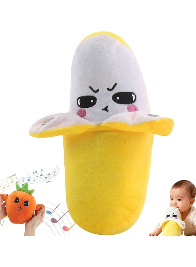 Banana Sound Plush Toy, Induction Beat Piano Plush Toy, Fruit Interactive Musical Sensing Rhythm Instrument Toy, Multiplayer Electronic Piano Stuffed Animal Adorable Animate Gift, Yellow