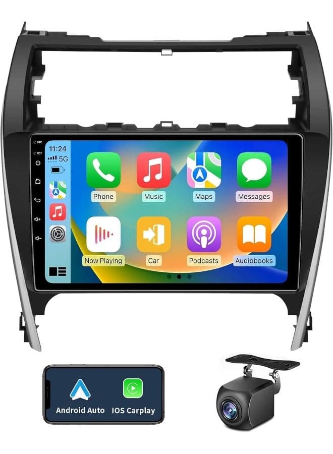 Android Car Stereo Screen For Toyota Camry 2012-2014 With Apple Carplay Android Auto GPS, WiFi, AHD Backup Camera Included Fast Interface Touch Screen QLED (2+32GB Carplay)