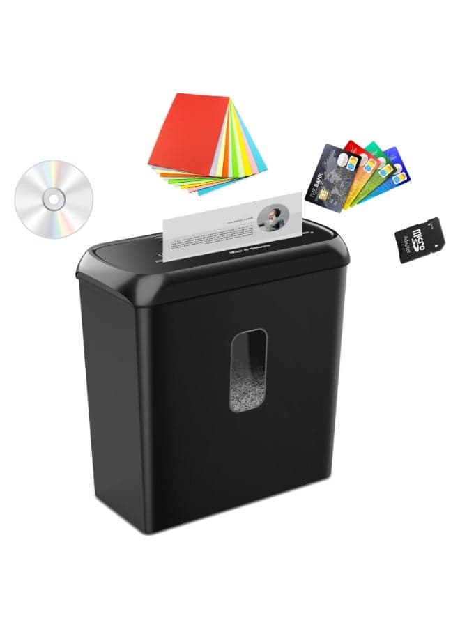 SCH06 Cross-Cut Paper Shredder - 6-Sheet Capacity, Shreds CDs and Credit Cards, 11L Waste Bin - Ideal for Home or Office