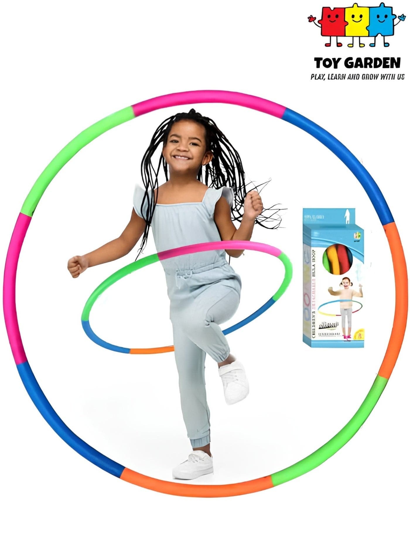 Kids Adjustable Hula Hoop – 79cm Detachable Exercise Ring, Colorful Snap-Together Fitness Toy for Boys & Girls, Indoor & Outdoor Sports Play