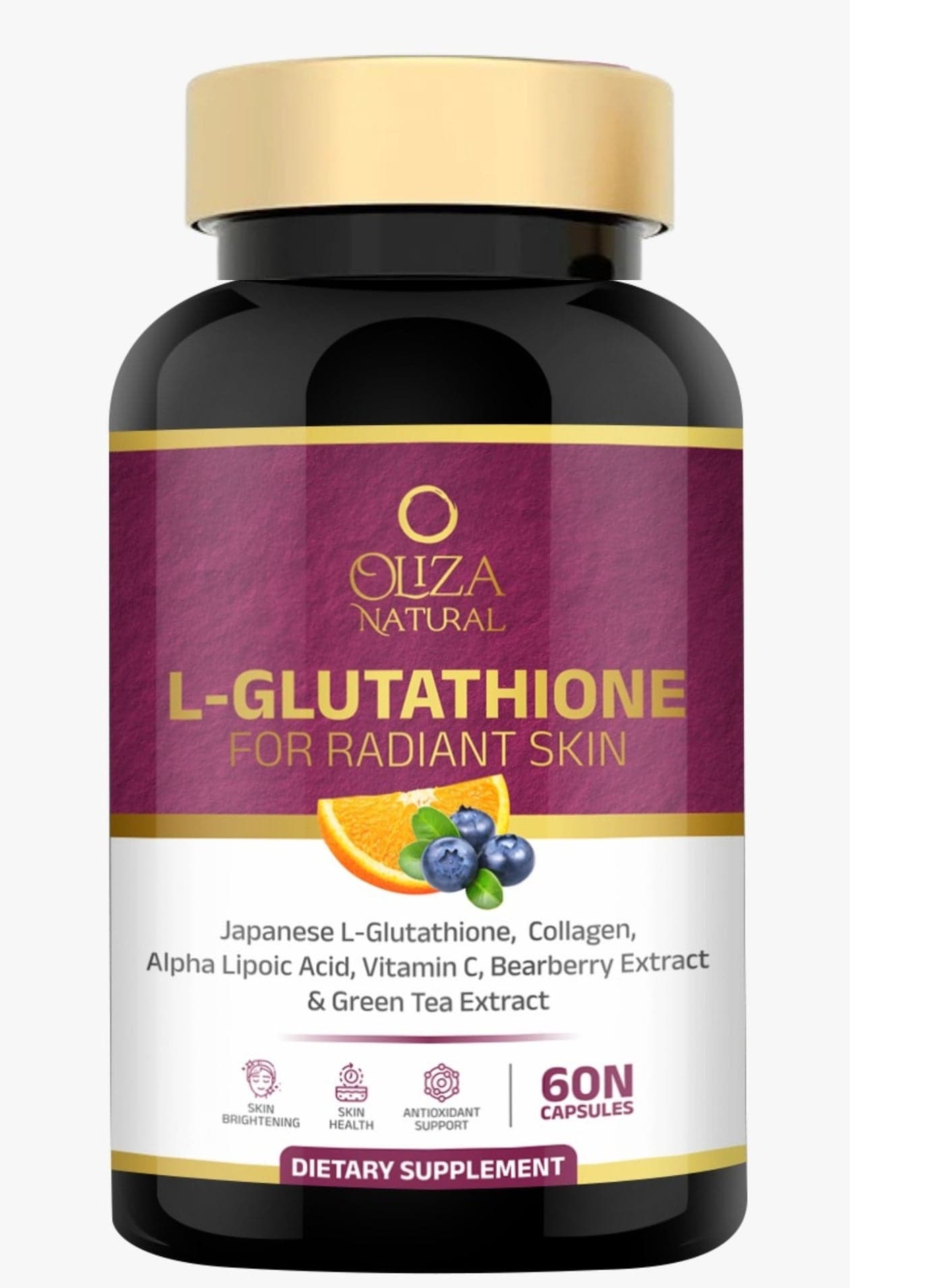 Glutathione 500 Mg With Collagen | Skin Enhancement Formula | Formulated With Vitamin C Alpha Lipoic Acid & Green Tea Extract 60 Capsules For Radiant Skin| Skin Whitening Capsules