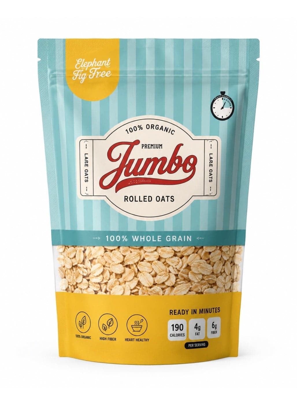Original Norwegian Jumbo Rolled Oats 500g | Oatmeal | High Fiber | Vegan | Healthy Breakfast | Granola Grade