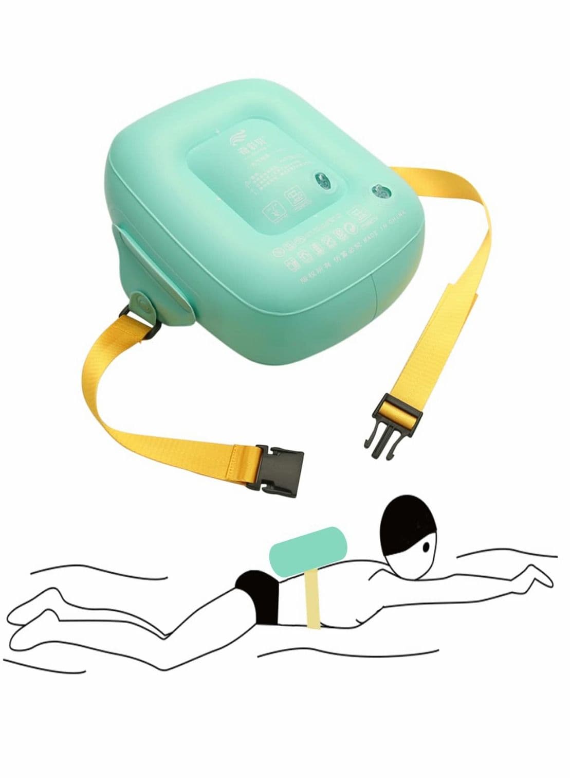 Inflatable Back Float, Safety Swimming Bubble, Adjustable Swim Belts Floaties Device for Kids, Swimming Beginners