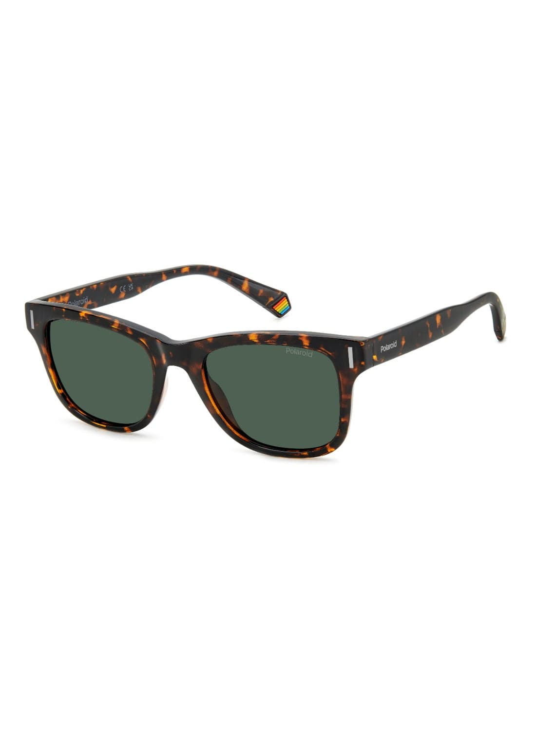 Unisex Polarized Rectangular Shape Sunglasses Pld 6206/S Green 41 - Lens Size: 41.3 Mm - Hvn
