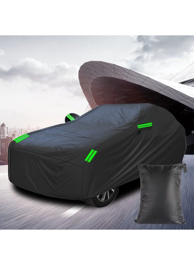 Full Car Covers, Sunshine Block Car Cover with Reflective Strips, UV Protection, Scratch Resistant, Windproof for Sedan