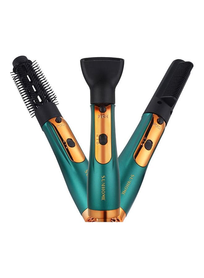 3-In-1 Hair Dryer Brush Green