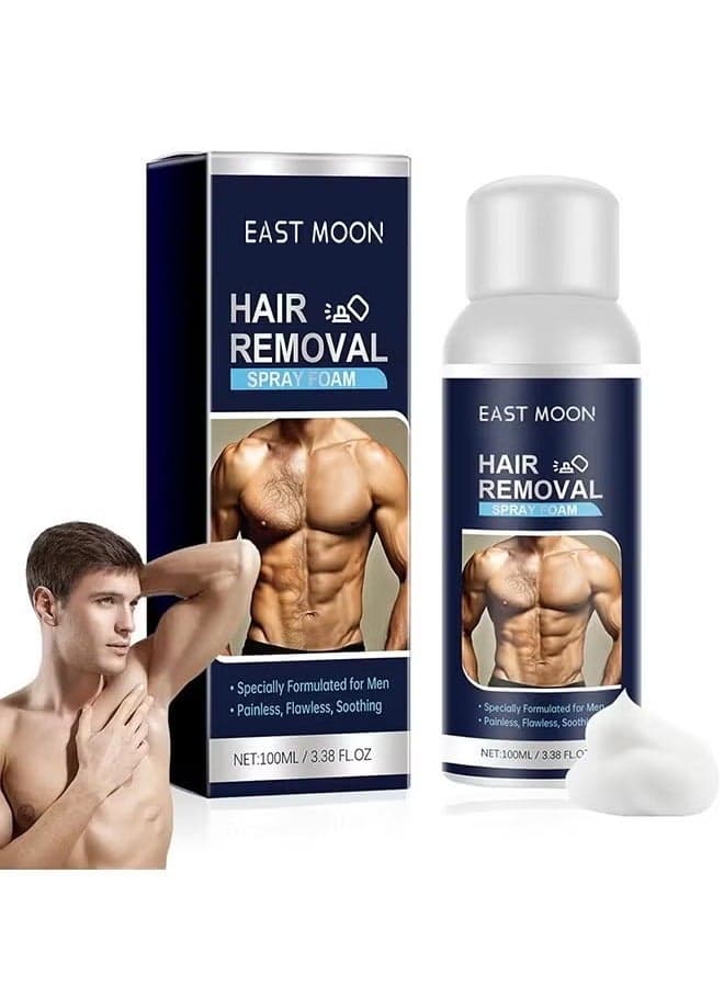 【Ideal For Men's Grooming】Hair removal spray foam for men, inhibits the growth rate of body hair, shrinks the pores, mild and non-stimulating, fast and painless effective hair removal at home, and gets rid of the embarrassment of body hair.