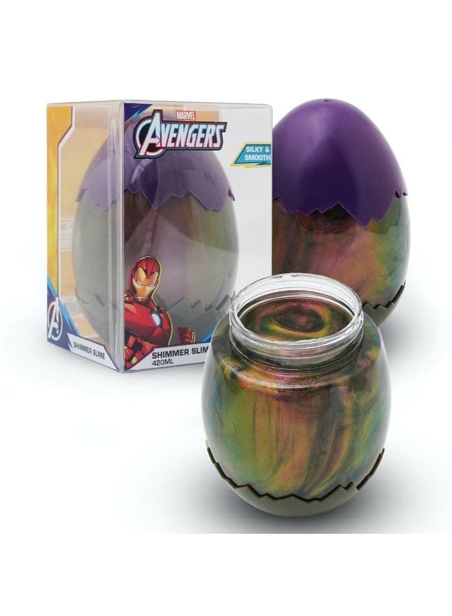 Iron Man 420ml Shimmer Slime | Silky & Smooth Slime | Mess Free, Stress Relief Toy | Age 3+ Year
