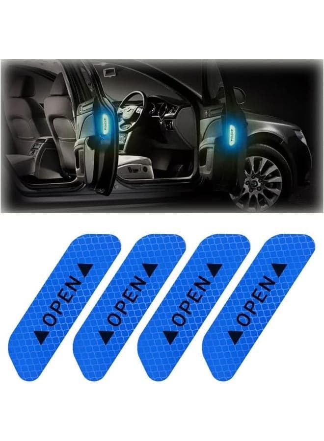 4 Pieces Car Door Stickers Warning Mark Reflective Tape Auto Exterior Accessories Open Sign Safety Reflective Strip