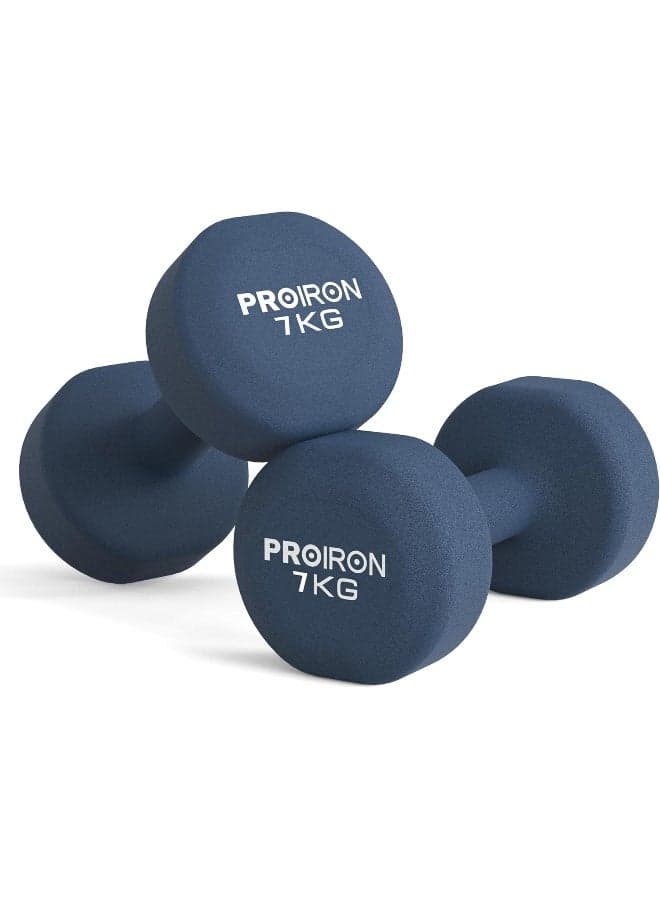 PROIRON Neoprene Dumbbells Weights Exercise & Fitness Dumbbells in 7kg Pair