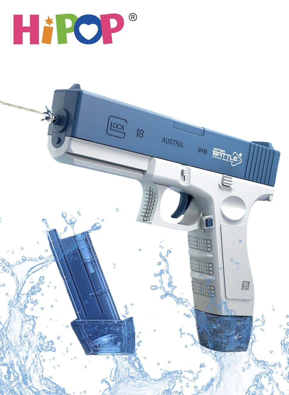 Glock Water Gun Toy for Kids,Electric Succession with Double Magazine Children's Water Play Toy,Fighting Toy Water Gun