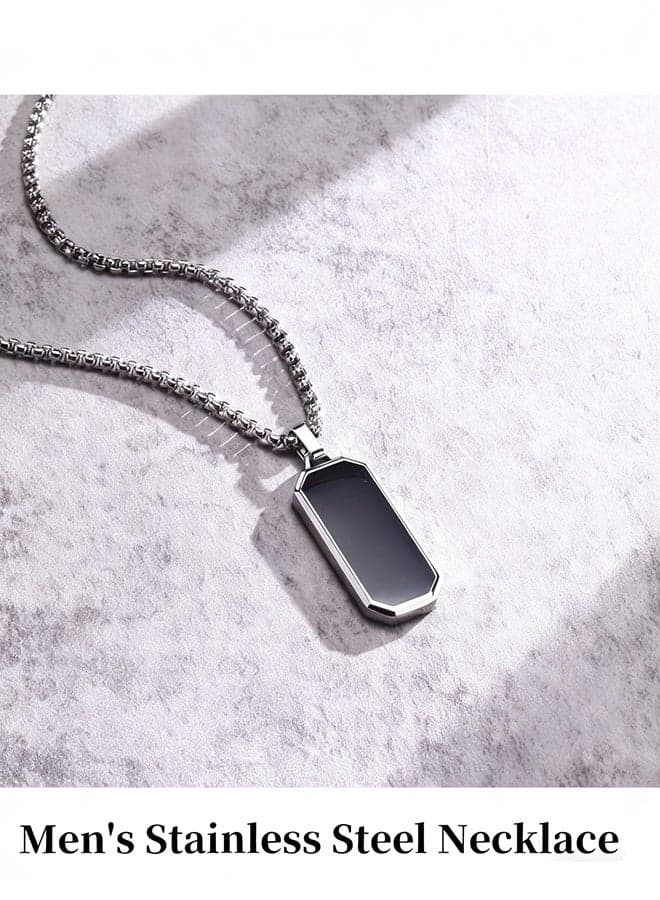 Men's Stainless Steel Necklace with Minimalist Modern Pendant Durable Chain Elegant Suitable for Daily Wear Formal Occasions Ideal as Gift for Valentine's Day Birthday Anniversary Festival Accessories for Men for Guys for Adults(60cm)