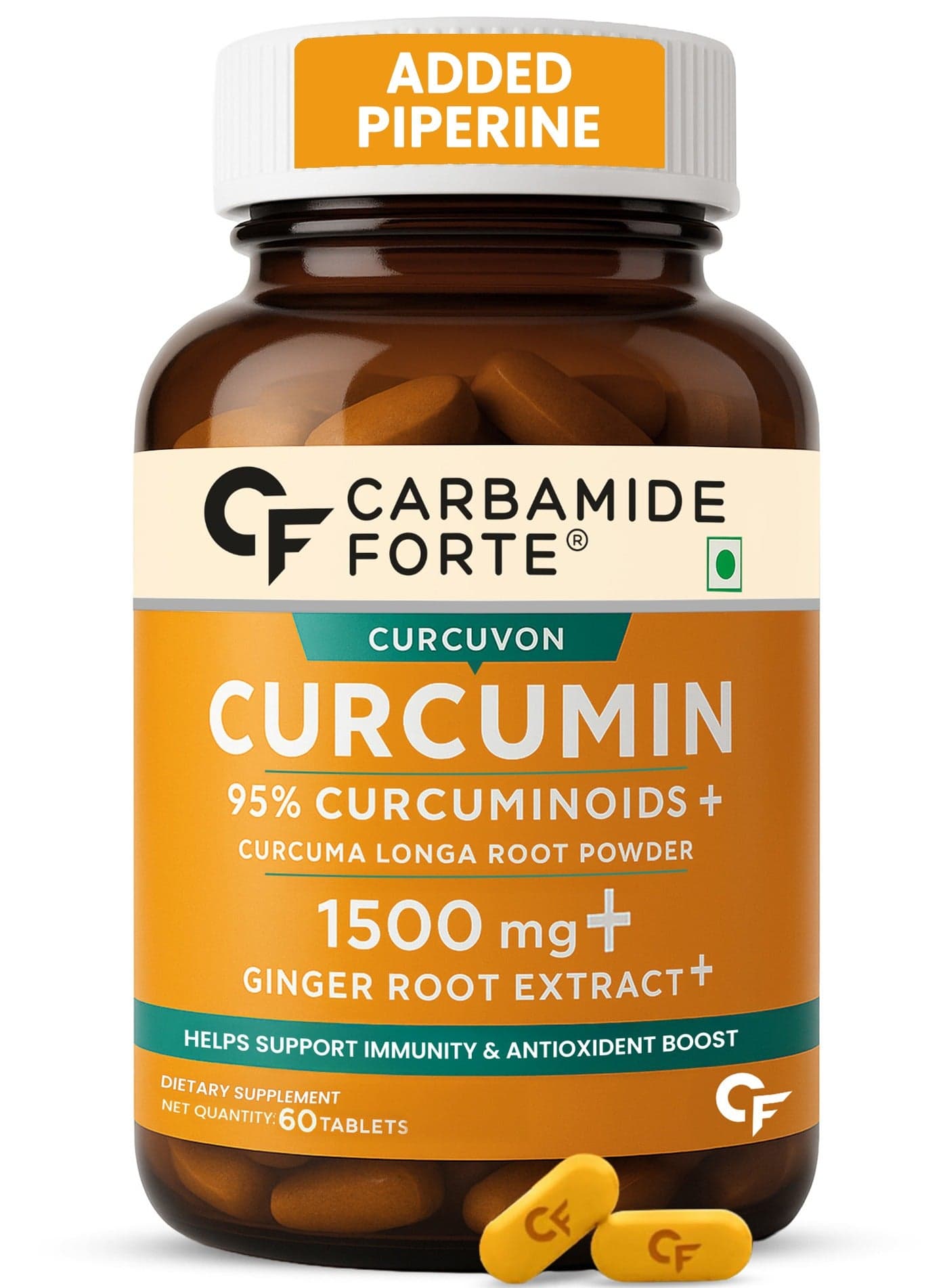 Curcumin With 95% Curcuminoids And Curcuma Longa Root Powder 60 Veg Tablets