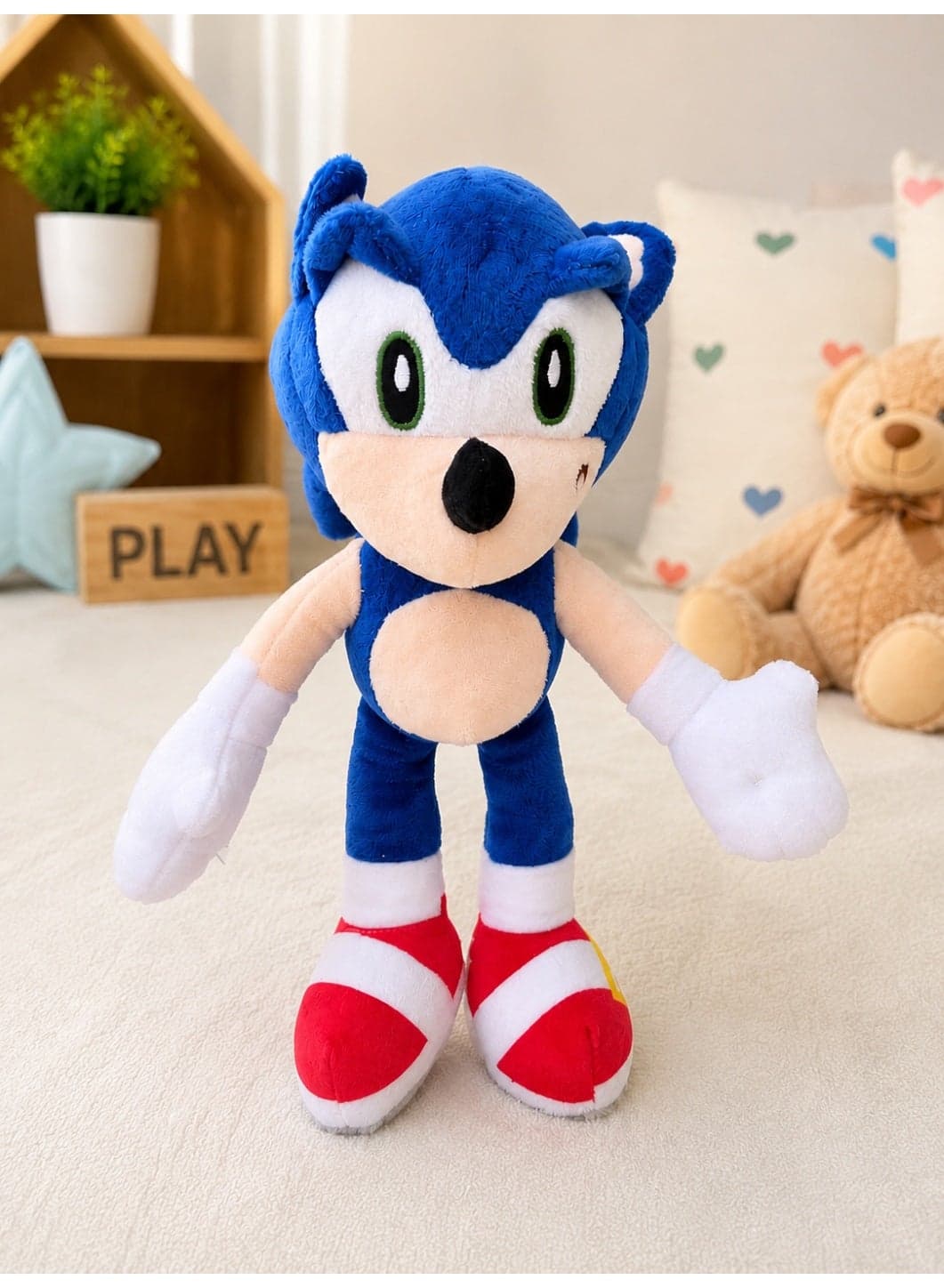 Sonic Blue Hedgehog Character Plush Toy Soft Stuffed Toy For Kids Blue