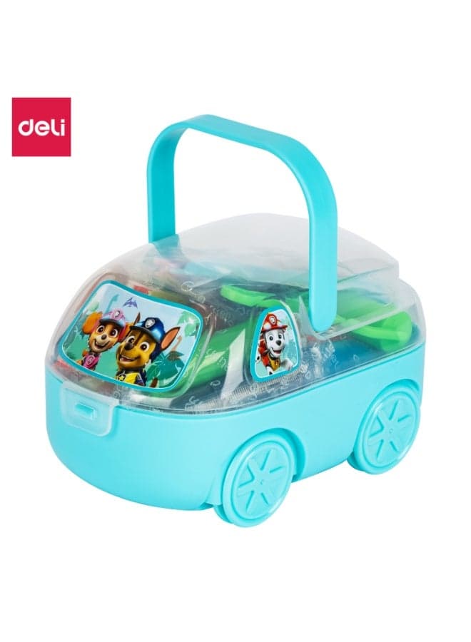 EH701 Paw Patrol Dough Set 鈥?24 Colors Modeling Clay Kit in Car-Shaped Carry Case 鈥?Non-Toxic Play Dough for Kids Ages 3+, Creative Sensory Toy Gift