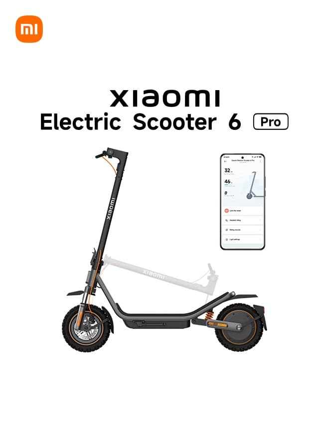 Electric Scooter 6 Pro – 70km Long Range, 1000W Peak Power, 12-Inch All-Terrain Tires, Front & Rear suspension, Front Disc Brakes and Rear E-ABS, Apple Find My, Foldable Scooter for Adults, Off-Road Chassis ,Road Legal