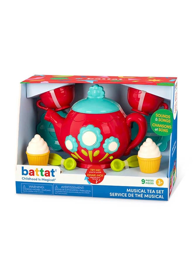 Musical Tea Set, Pretend Play Set with Melodies and Tea Pot Sound, Pre School Toys, Best Gift for Babies & Toddlers