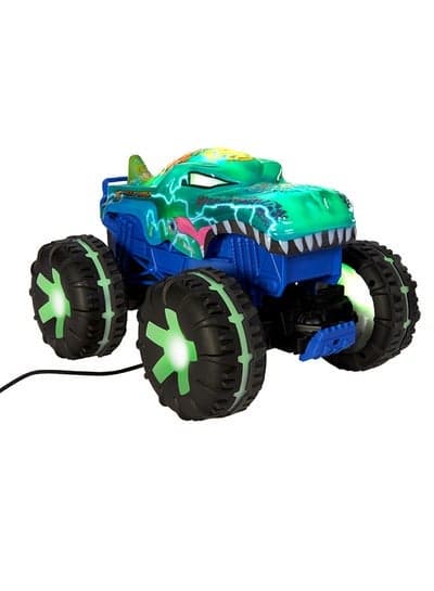 Hot Wheels Monster Trucks 1:15 Scale Mega-Wrex Alive Battery-Powered Remote Control Vehicle with Lights & Sounds – Remote Control Toy for Kids Ages 6+