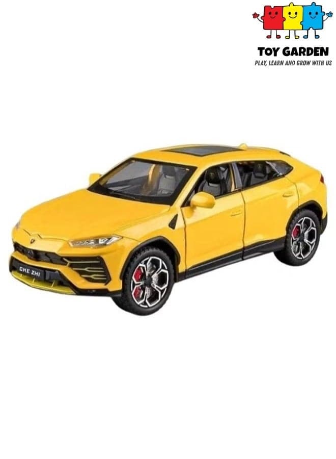 1:24 Simulation of Lamborghini Urus Diecast Car Model – Pull Back Alloy SUV Toy with Sound & Light – Kids Boys Girls Gift Collectible