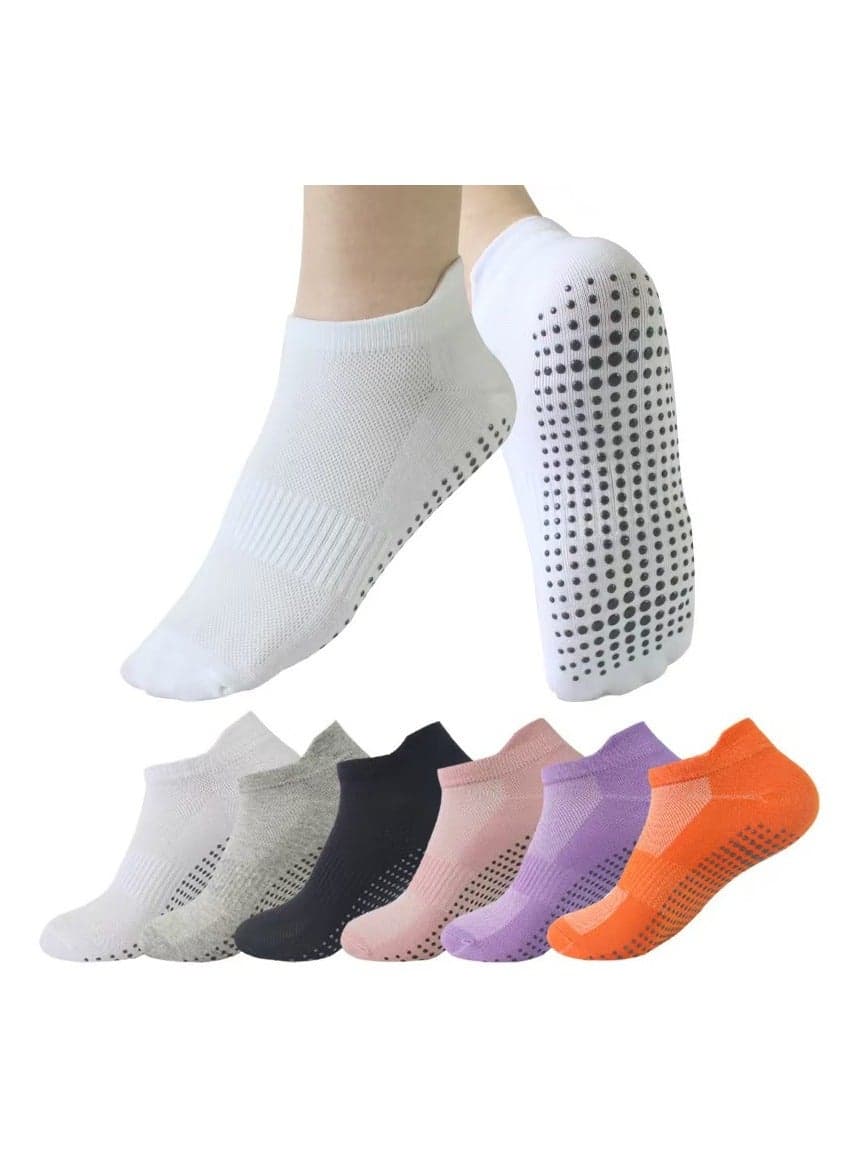 6 Pairs Yoga Socks For Women,Non Slip Socks Pilates Socks For Yoga,Pilates, Ballet, Dance, Workout
