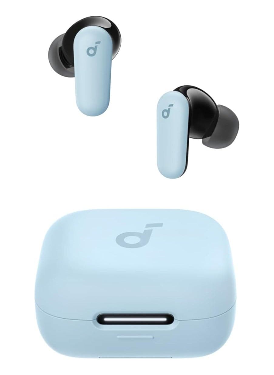 P30i by Anker Noise Cancelling Earbuds, Strong and Smart Noise Cancelling, Powerful Bass, 45H Playtime, 2-in-1 Case and Phone Stand, IP54, Wireless Earbuds, Bluetooth 5.4, App Control Blue