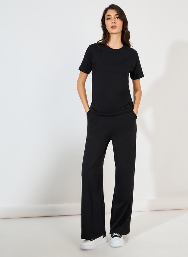 Short Sleeve Crew Neck T-Shirt And Wide Leg Joggers Co-Ord Set
