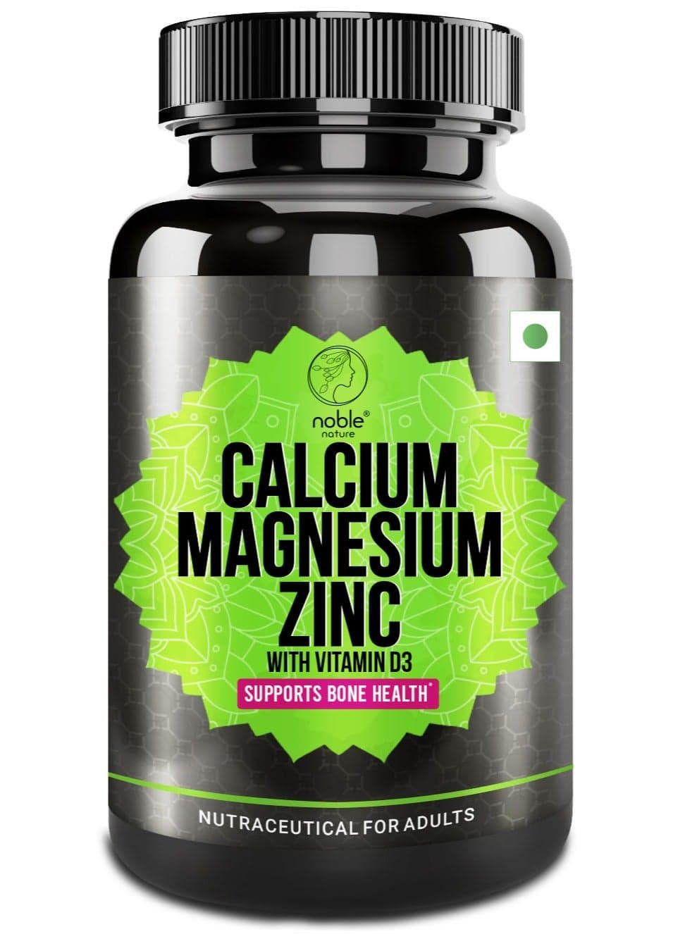 Calcium Magnesium Zinc with Vitamin D3 - 90 Veg Tablets - Supports Bone Health