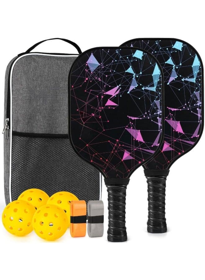 Pickleball Paddles, USAPA Approved Fiberglass Surface Pickleball Set with Pickleball Rackets, Pickleball Paddles Set for Men Women