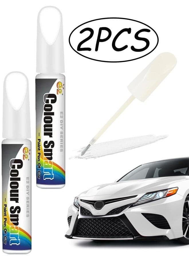 2 Pcs White Car Scratch Remover Pen Professional Automotive Paint Scratch Repair Tool Car Pro Mending Touch Up Paint Pen, Essential Car Accessories for Paint Scratch Fix