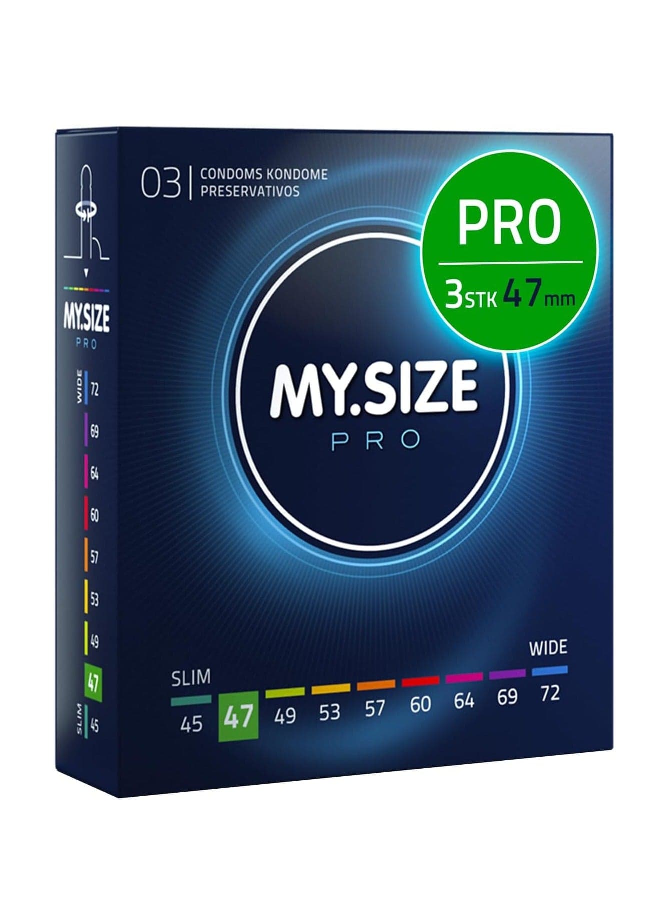 Ultra Thin Condoms 3 Pieces (47 Size) – Odorless, Long Lasting, Sustainable, Premium Quality for Maximum Comfort, Pleasure, and Sexual Health – Proper Fit Reduces Risks and Enhances Protection – Latex Men Condoms Available in Multiple Sizes (45 to 72)