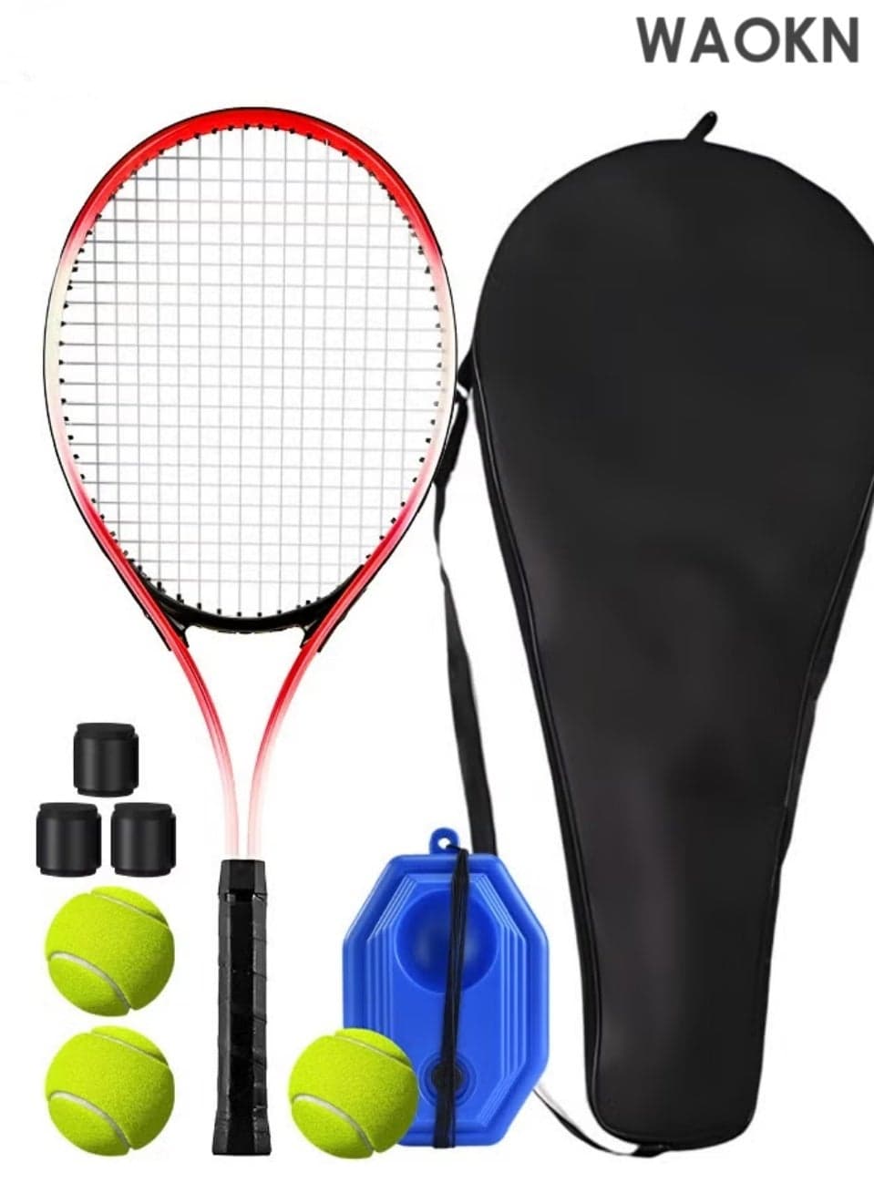 Adult Tennis Racket Set,Tennis Trainer with String Rebound Tennis Recreational Adult Tennis,Beginner Tennis Training with Racket,Racket Bag, Tennis Trainer,Outdoor Sports Set .