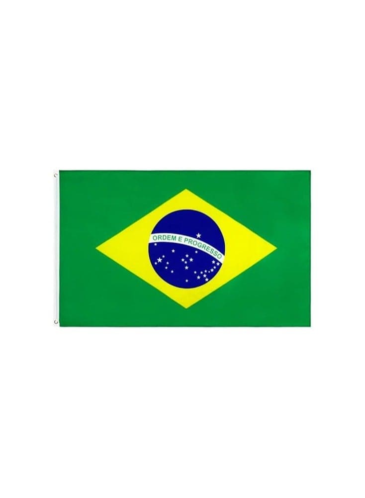 Brazil Flag 3x5ft Outdoor or Indoor Flag for Sport Events and Home - Polyester - Size 90x150cm - Perfect for Sports Fan Flag
