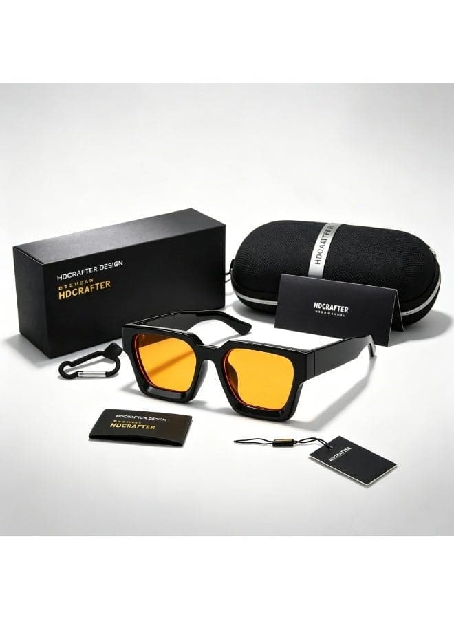 Thick Square Sunglasses for Men Women Retro Chunky Rectangle Shades UV400 Protection
