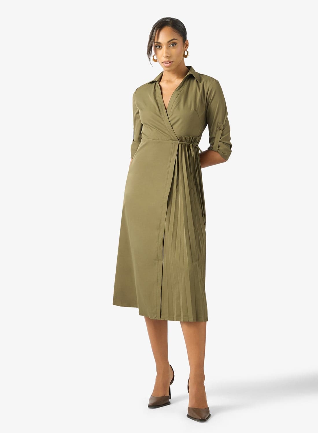 A-line Dress With Side TieUp Detail