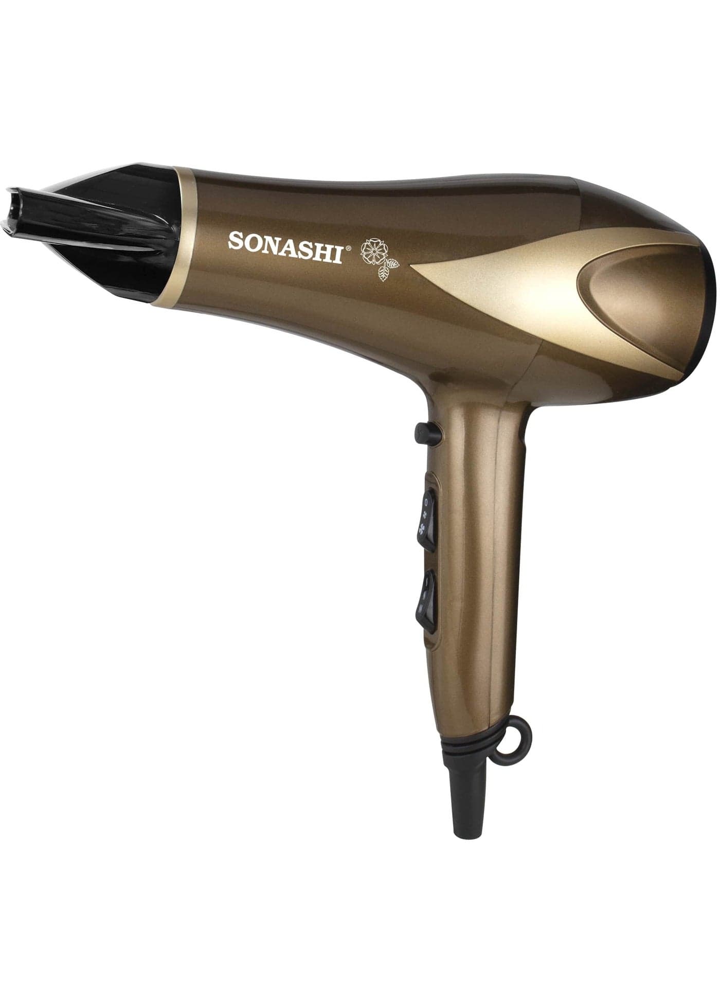 Hair Dryer Cold And Hot Wind DC Motor 2 Speed And Heat Settings With Overheat Protection Featured With Cool Shot Function And HangUp Hook Fast Hair Dryer With Ionic Conditioning SHD-5006 Brown/Gold
