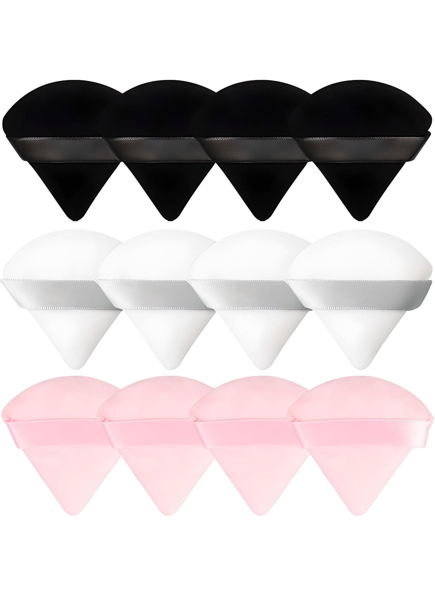 12 Piece Triangle Powder Puff Set Precision Makeup Pads for Flawless Face Powder Application