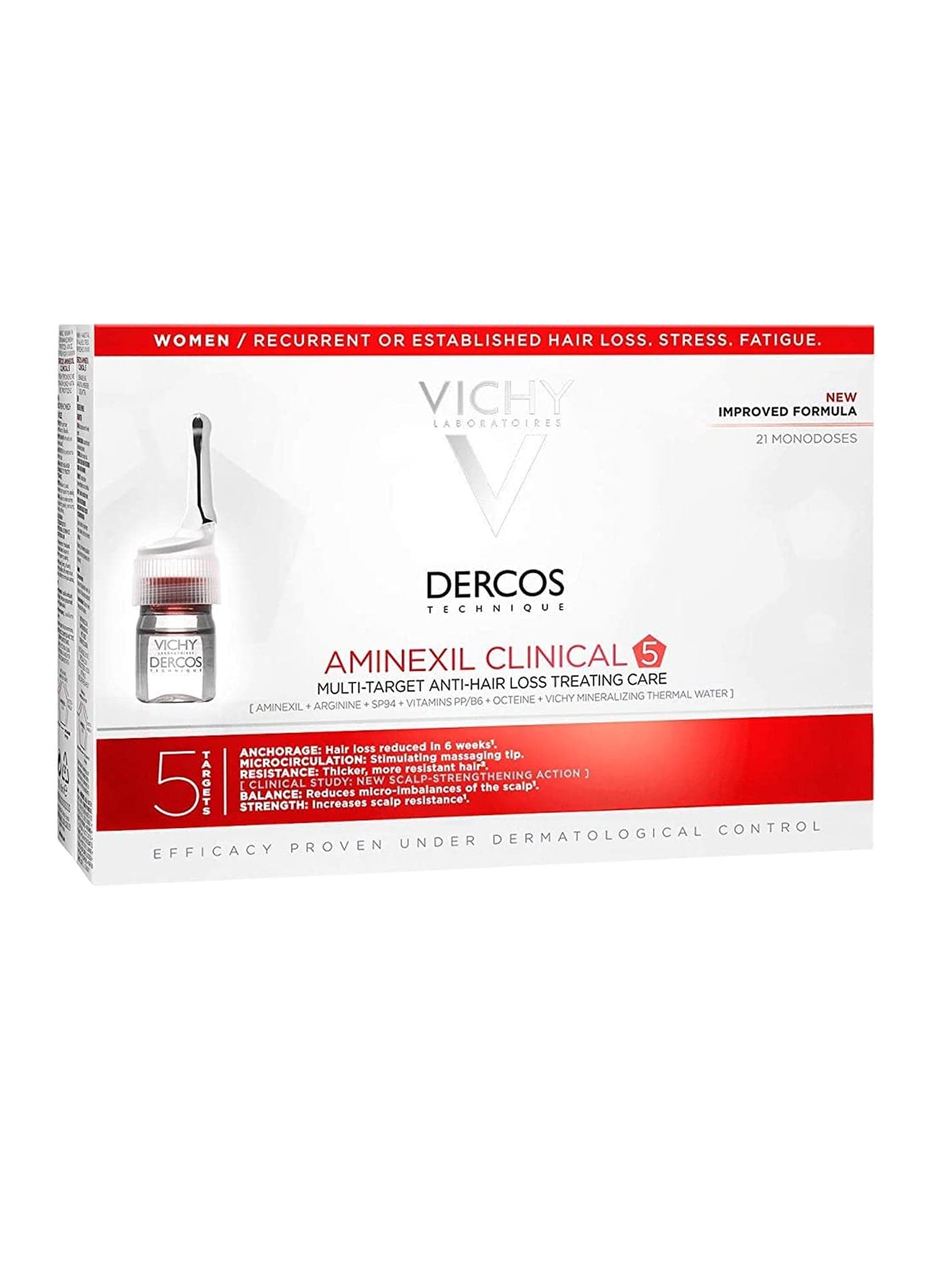 Dercos Aminexil Clinical 5 Anti-Hair Fall Treatment For Women 21 Doses 6ml