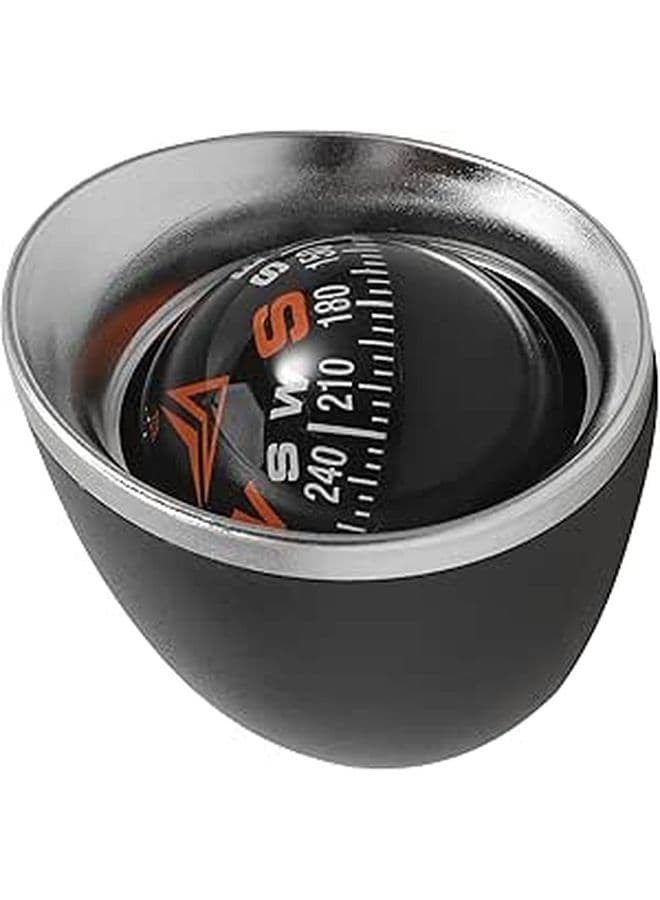 Car Dashboard Compass Ball With Adhesive For Car Boat Interior Navigation Guide Outdoor Direction Tool Black