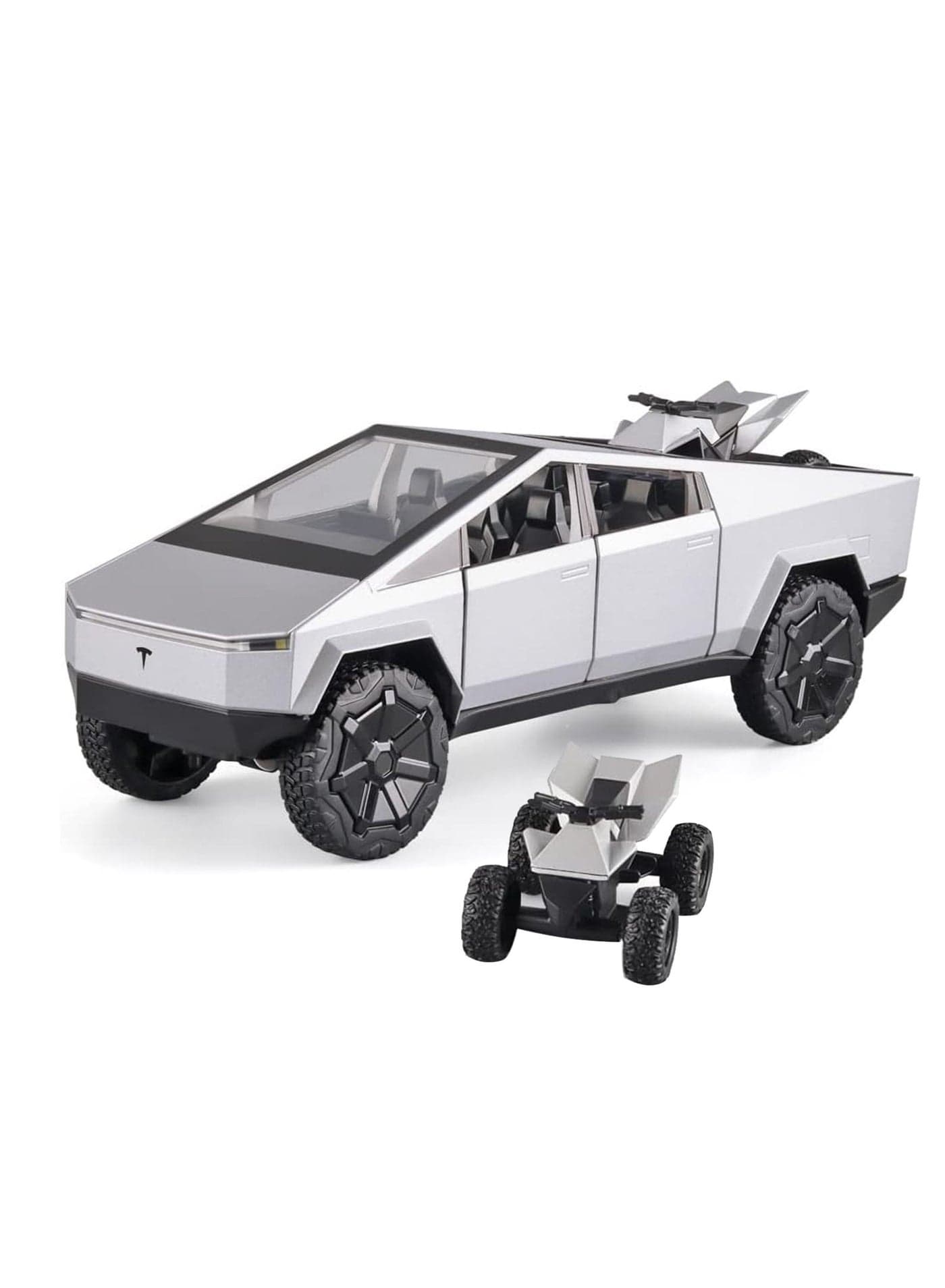 1:24 Tesla Cyber Truck Diecast Metal Model Toy Car, with Sound and Light, Pull Back, Suitable for Children and Adults