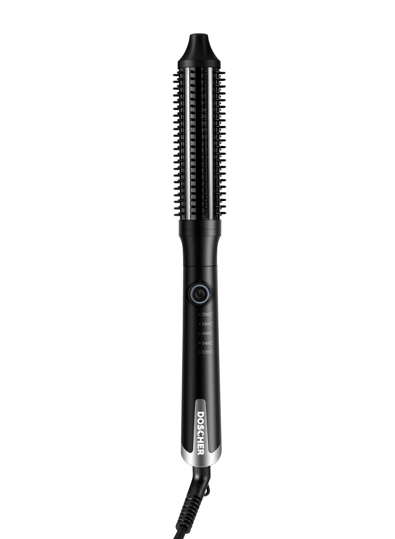 Slim Hot Brush 3-in-1 Thermal Brush, Ionic Anti-Frizz Styling Brush with 5 Heat Settings, Straightener & Curler Function, 360° Swivel Cord, Auto-Off, Heat-Resistant Design, Ideal for Curly, Textured & Fine Hair