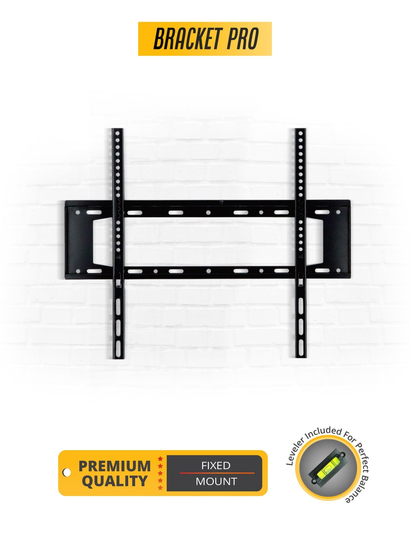 Bracket Pro Fixed TV Wall Mount for 40-85 Inch Screens – Heavy-Duty Steel, Ultra Slim & Space-Saving – Supports VESA 200x200 to 600x500 – Holds up to 65kg – Easy Installation - BPF4085