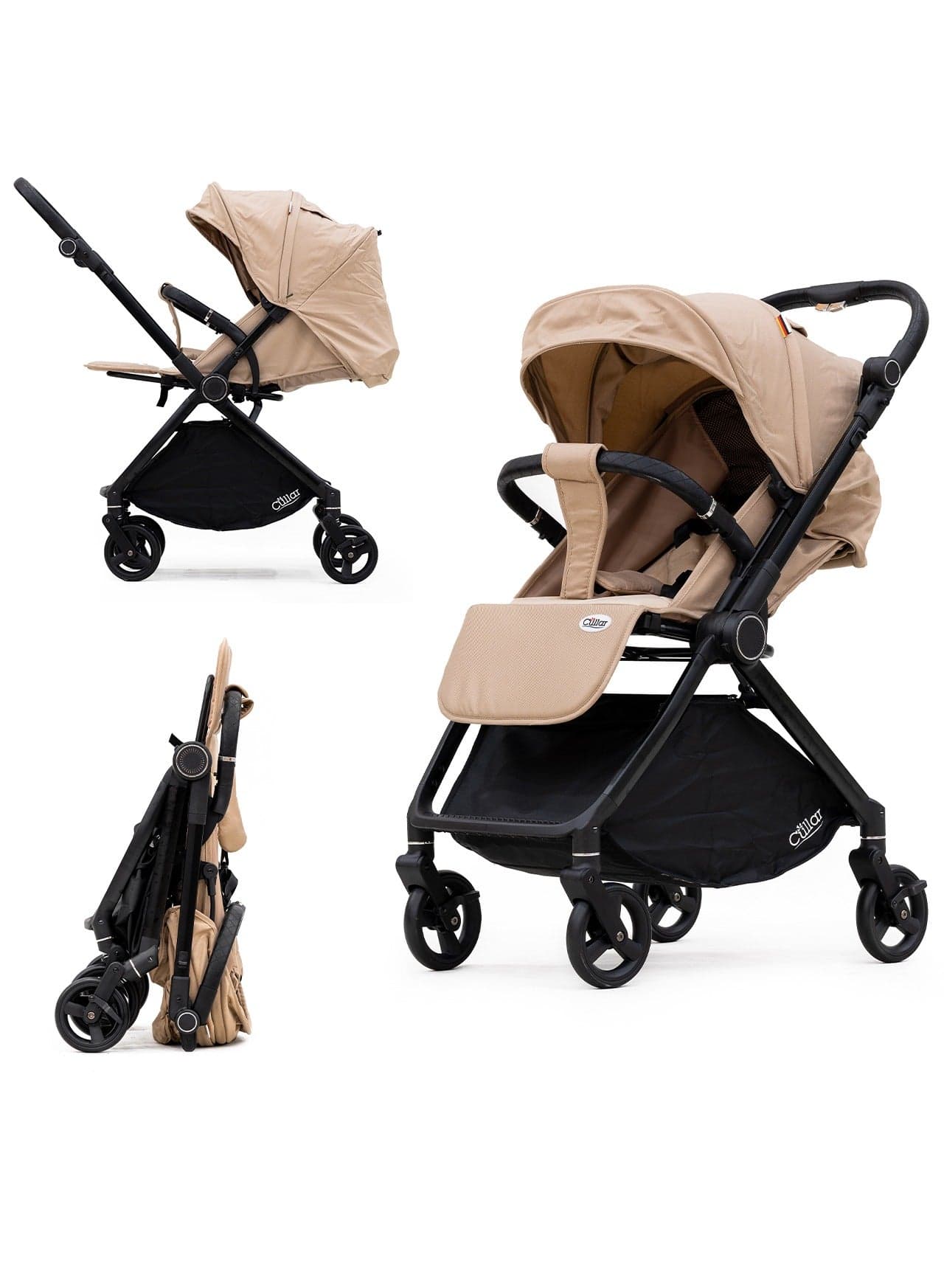 Cullar Premium Compact Baby Stroller – Lightweight & Foldable, 360° Swivel Wheels, Adjustable Reclining Seat, Reversible Handle, Large Storage Basket, Ergonomic Design, Perfect for Newborns & Toddlers, Travel-Friendly & Easy to Use