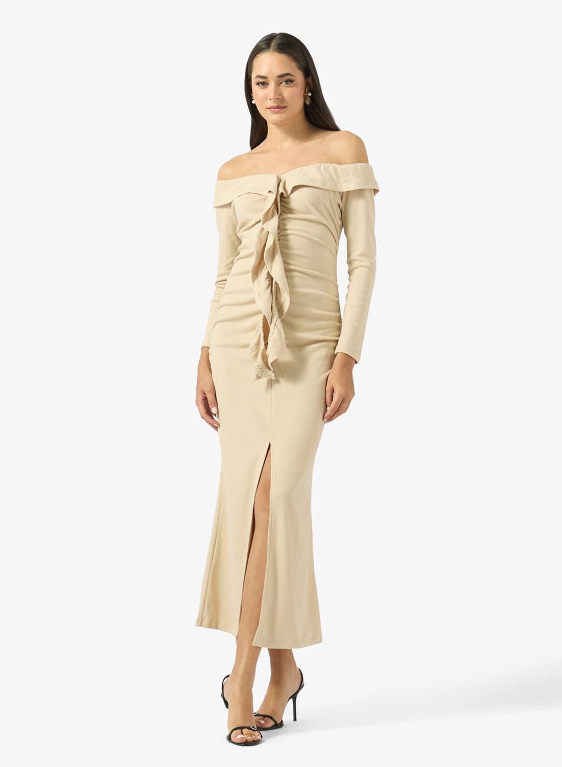 Ruffled Off-Shoulder Dress