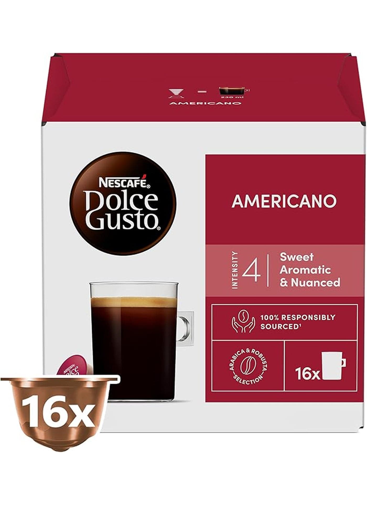 Dolce Gusto Americano Coffee 16 Capsules 136grams