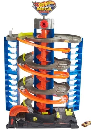 Hot Wheels City Mega Garage Playset with 1 Vehicle for Kids 4 Years & Older