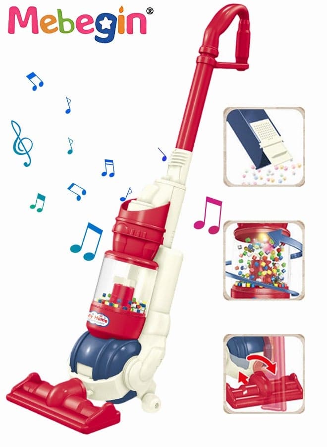 4 in 1 Electric Kids Vacuum Cleaner Toy for Toddler with Lights and Sounds Pretend Play Toy Vacuum Cleaner Toddler Best Gift for Boys and Girls