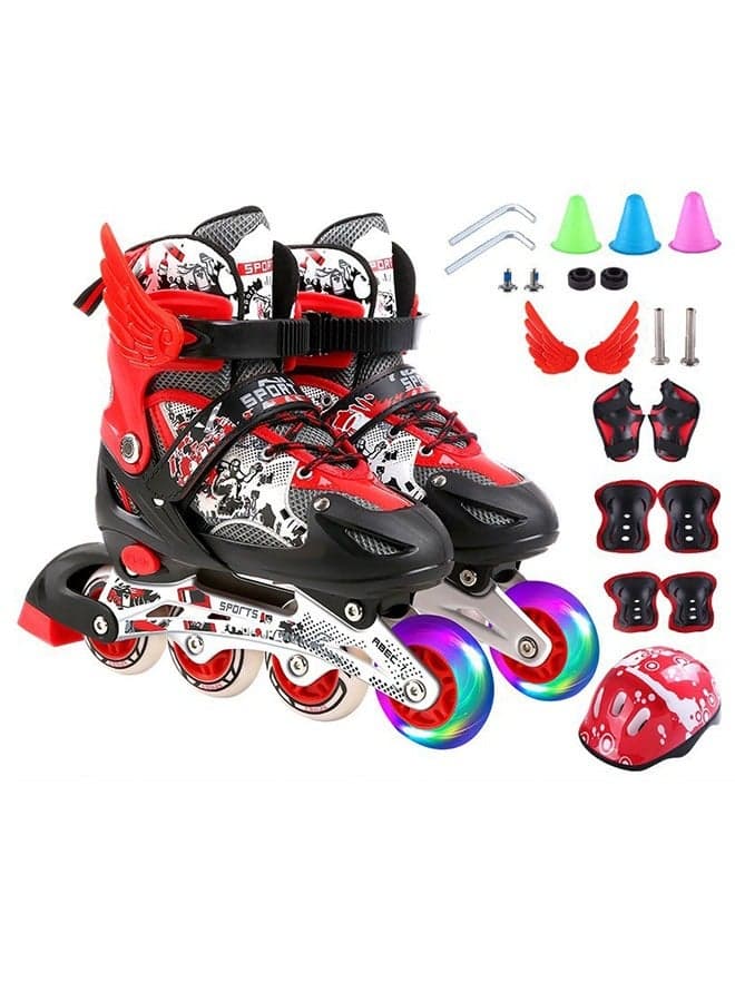 Adjustable Size Roller Skates, Inline Roller Skates for Kids, Light Up Single Row Skate Shoe, Adjustable Size Roller Skates, Inline Roller Skates for Kids, Light Up Single Row Skate Shoe