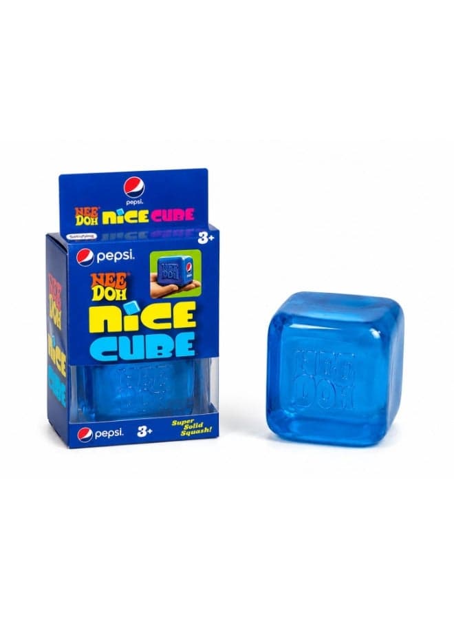 Pepsi Single Piece Nice Cube Squishy Stress Relief Toy | Soft Squeeze Fidget Sensory Cube | Slow Rising Squash Toy for Kids & Adults | Anxiety Relief Desk Toy | Age 3+-Blue
