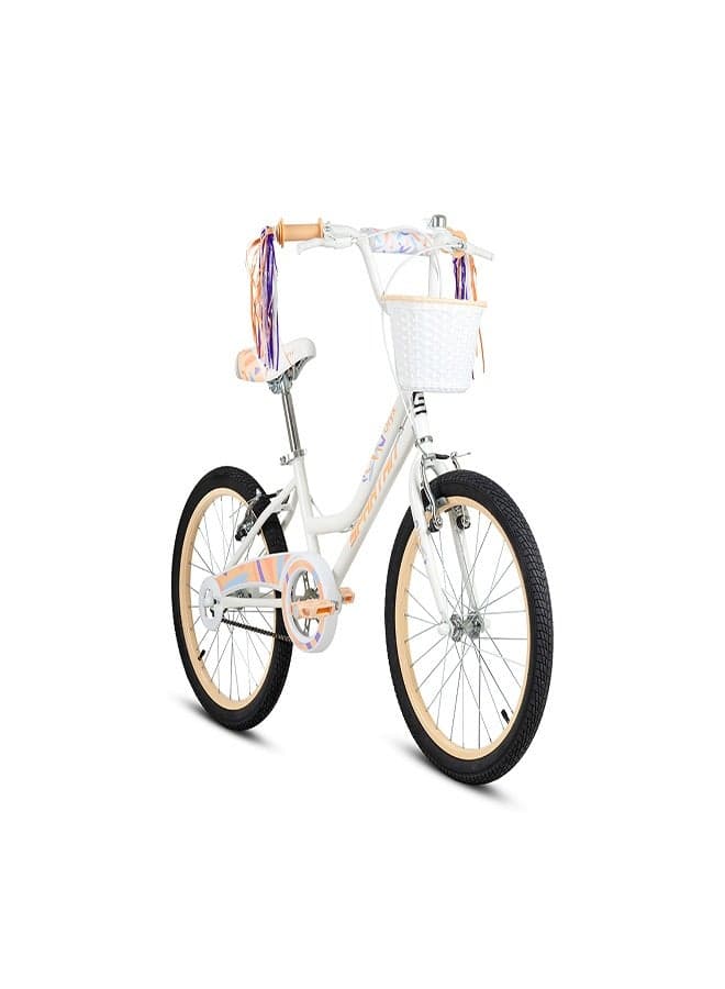 Oryx Kids Bike | 20 Inch Wheel Size With Training Wheels | Single Speed | Light Peach Color
